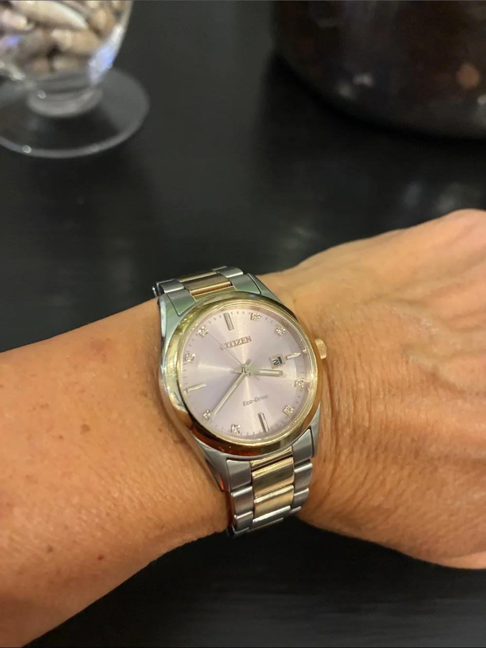 Eco-Drive Women's Sport Luxury Diamond Accent Two Tone Stainless Steel Watch